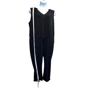 Skinnygirl Plus Size 2X Black Jumpsuit Sleeveless Drawstring Keyhole V-Neck NWT
